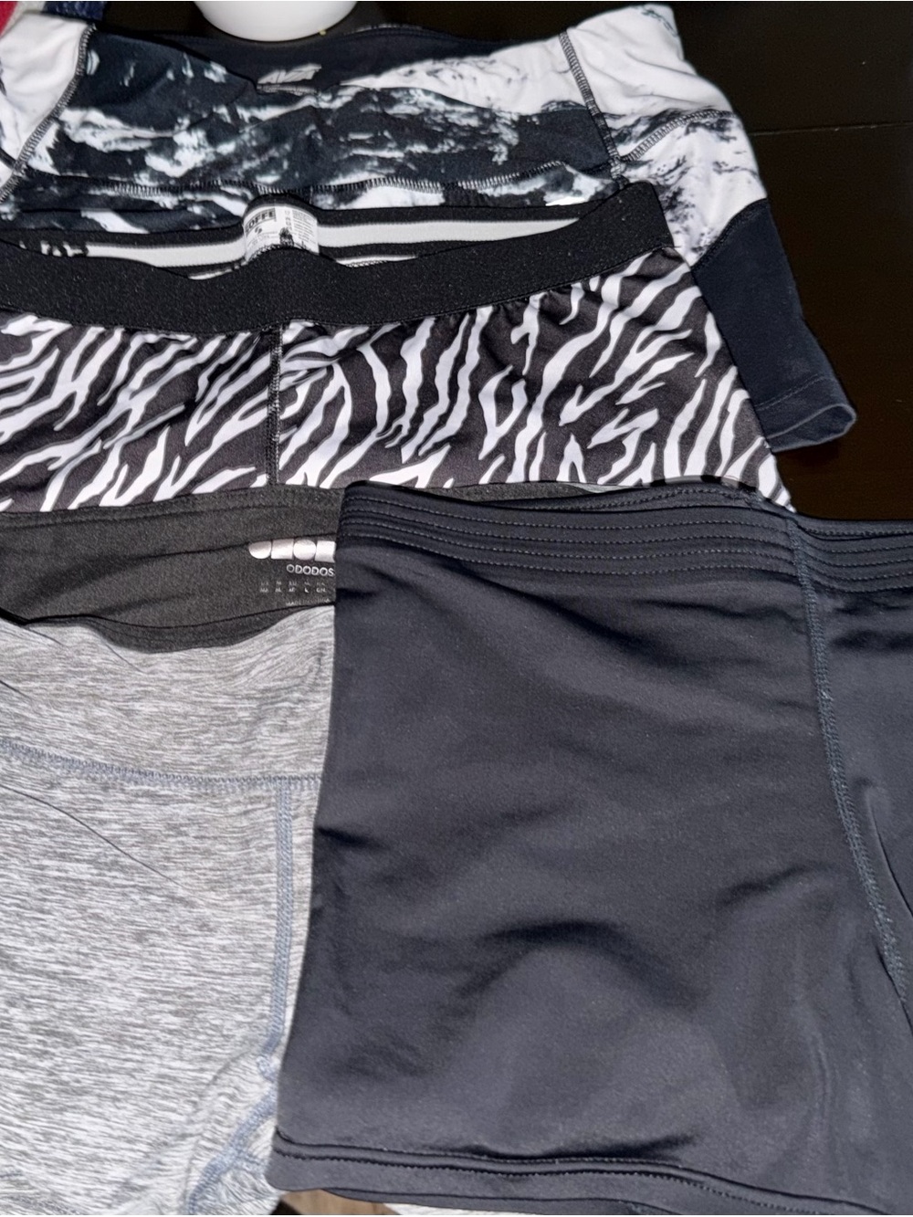 Workout Shorts Bundle in Black, Gray, White 4pk